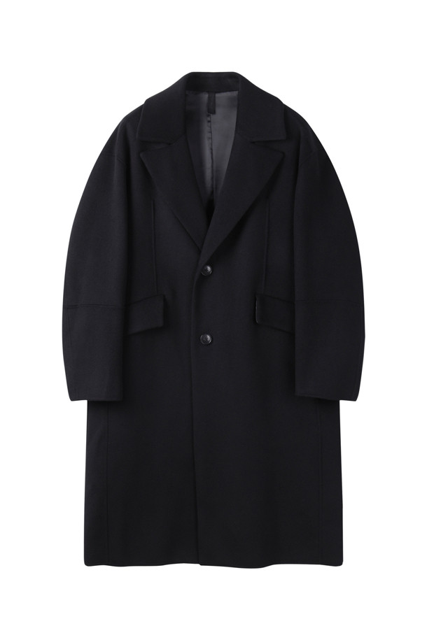 CUSTOMELLOW - 코트 - Black Oversized Fit Wool Chesterfield Coat 