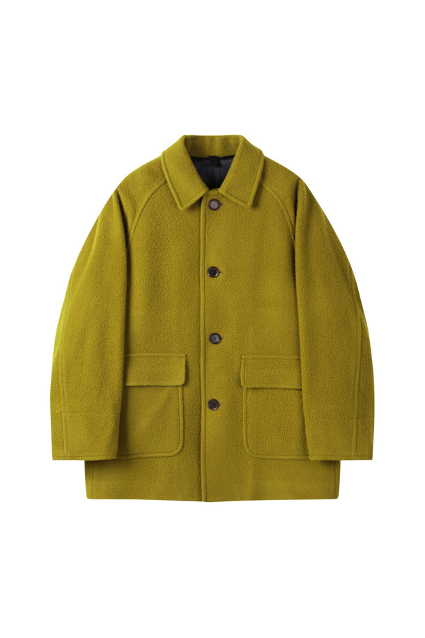 CUSTOMELLOW - 코트 - Mustard Casentino Wool Short Coat