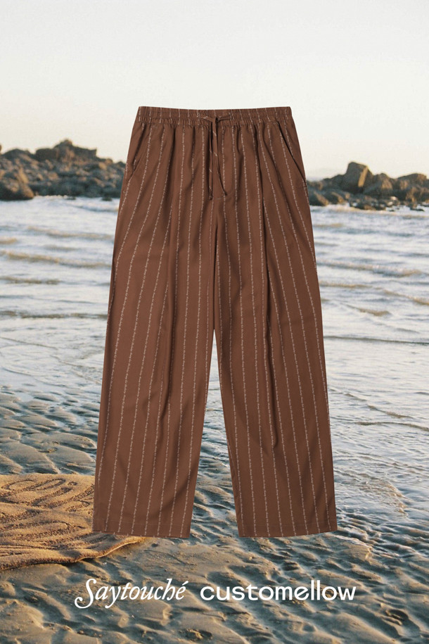 CUSTOMELLOW - 캐주얼팬츠 - [SAY TOUCHÉ] Brown Pajama Setup Pants