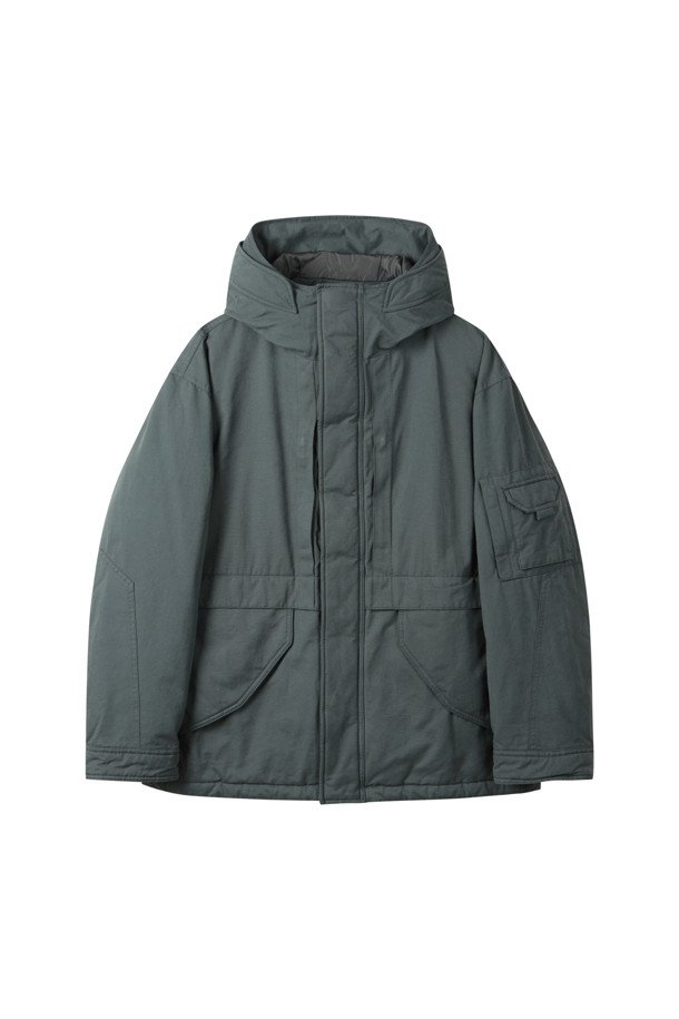 CUSTOMELLOW - 다운/패딩 - Green Oversized Fit Field Jacket