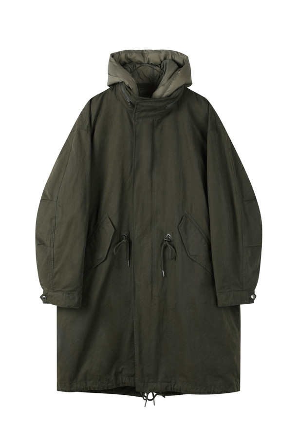 CUSTOMELLOW - 블루종/점퍼 - Khaki Hood Liner Field Coat