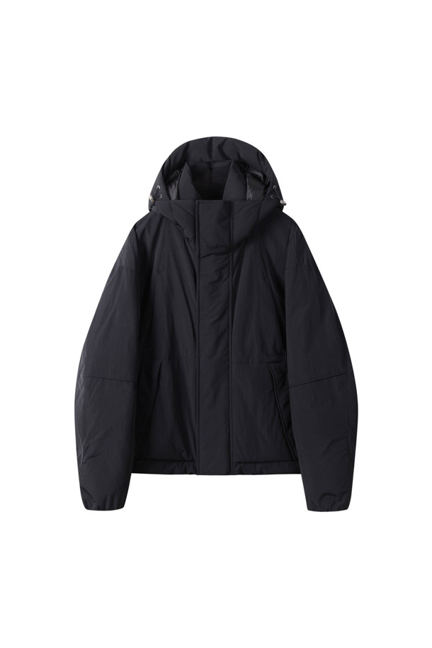 CUSTOMELLOW - 다운/패딩 - Black Oversized Fit Hood Down Bomber 