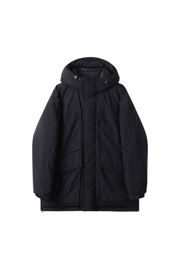 CUSTOMELLOW - 다운/패딩 - Black Oversized Fit Hood Down Parka 