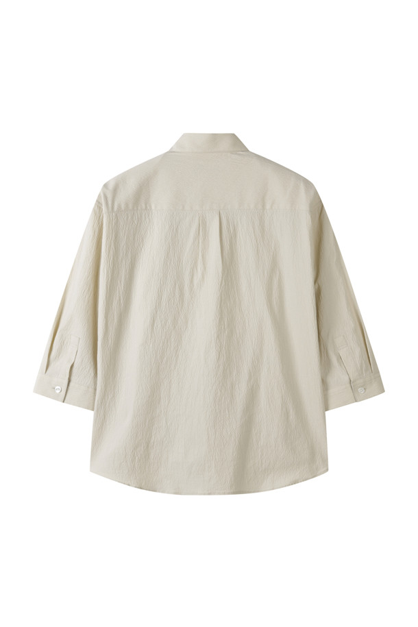 CUSTOMELLOW - 셔츠 - basic seersucker 3/4 sleeve shirt