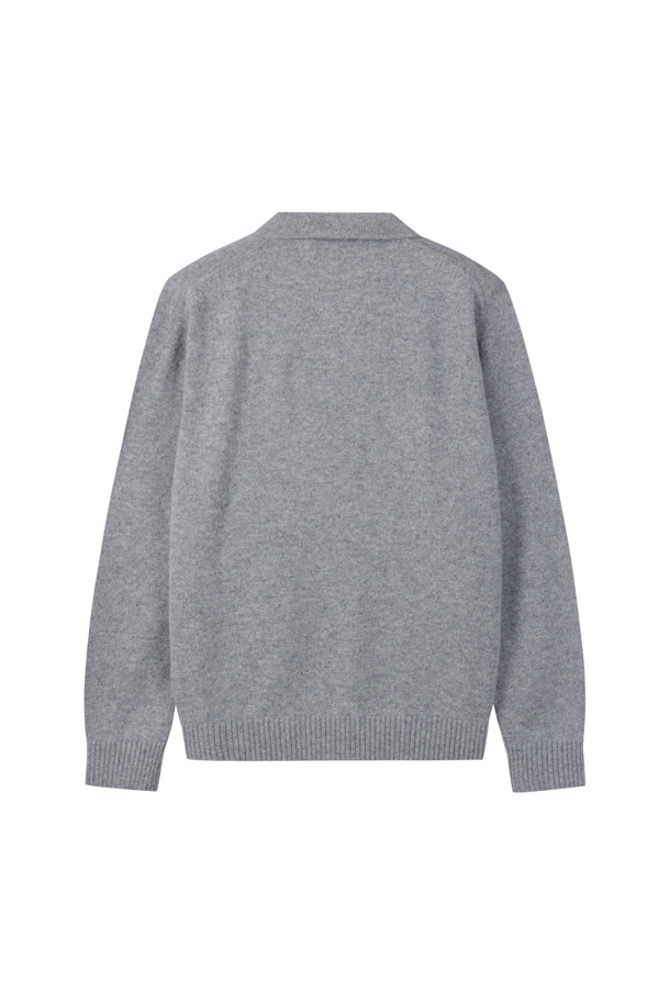 CUSTOMELLOW - 니트/가디건 - [Outlet] Grey Airwool Collar Sweater