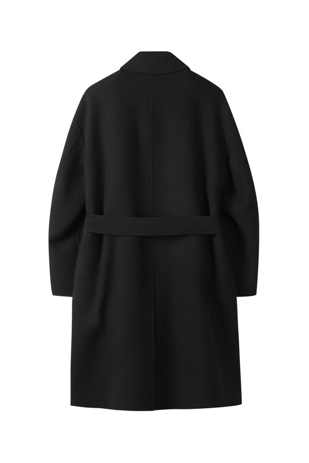 CUSTOMELLOW - 코트 - [Online Only] Black Cashmere Blended Mac Coat