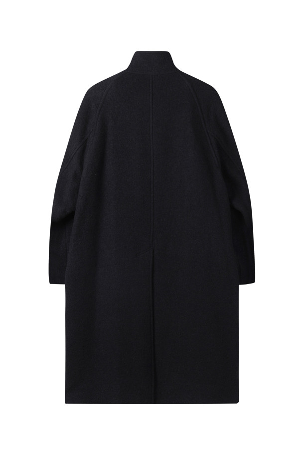 CUSTOMELLOW - 코트 - Black Wool Band Collar Coat