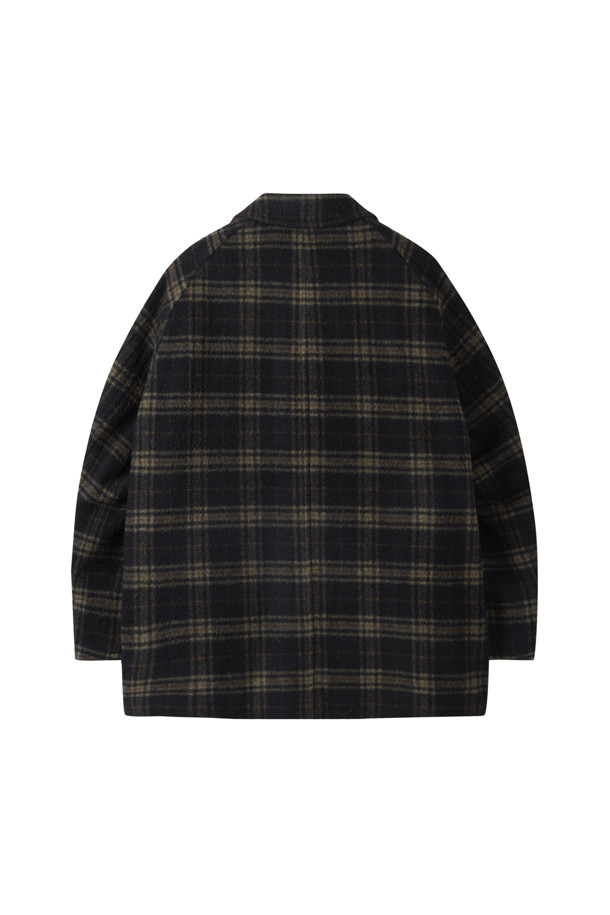 CUSTOMELLOW - 코트 - Brown Casentino Wool Check Short Coat