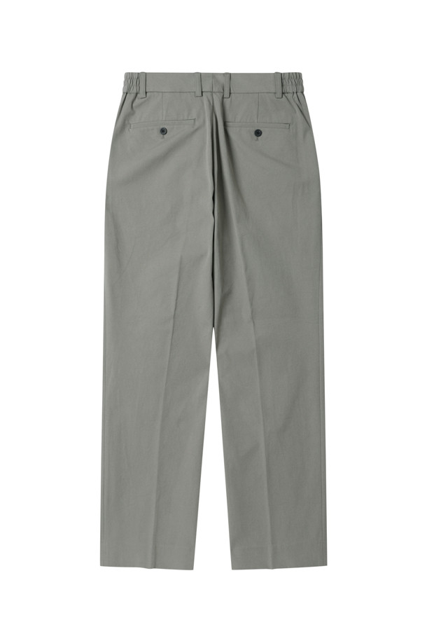 CUSTOMELLOW - 캐주얼팬츠 - Khaki Tapered Fit Cotton Pants