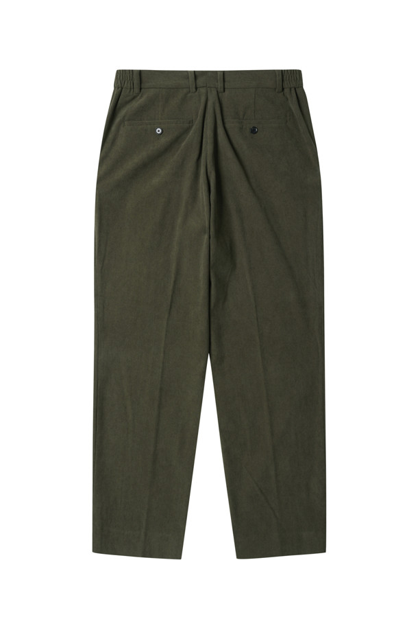 CUSTOMELLOW - 캐주얼팬츠 - Khaki Regular Fit Corduroy Setup Pants