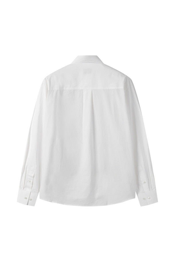 CUSTOMELLOW - 긴팔셔츠 - White Regular Fit Solid Shirt