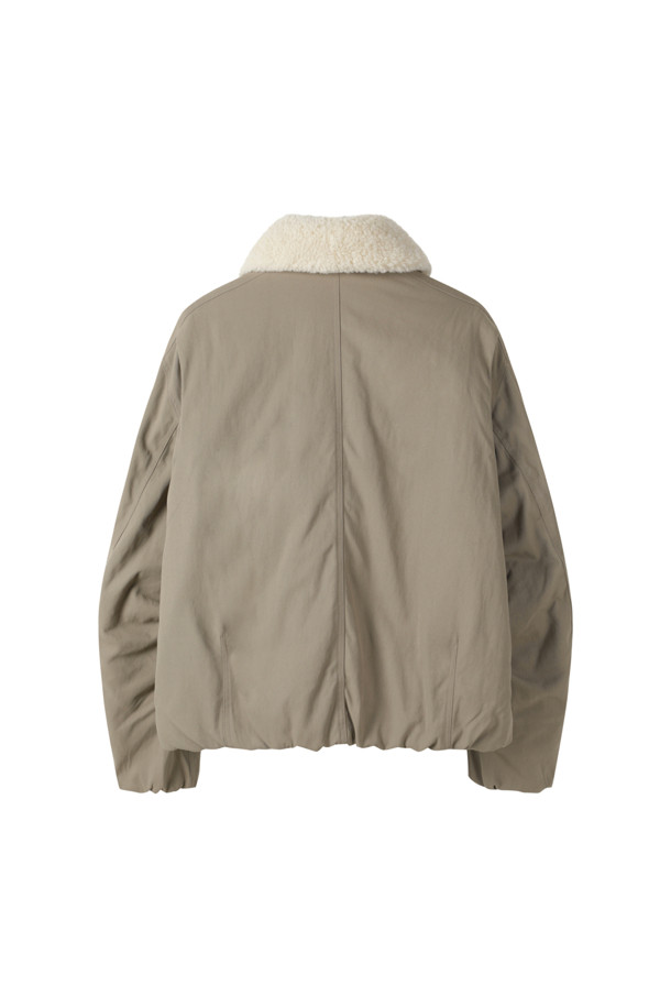 CUSTOMELLOW - 블루종/점퍼 - Beige Fur Collar Down Blouson