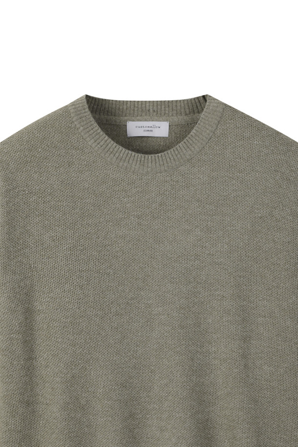 CUSTOMELLOW - 니트/가디건 - [Outlet] Grey Honeycomb Sweater