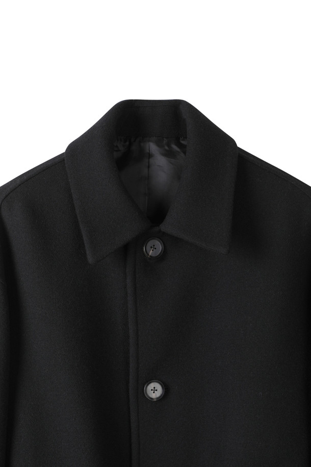 CUSTOMELLOW - 코트 - [Online Only] Black Cashmere Blended Mac Coat