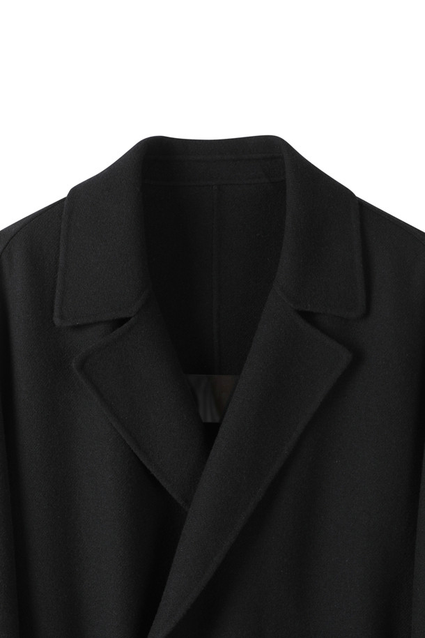 CUSTOMELLOW - 코트 - [Online Only] Black Cashmere Blended Double Coat