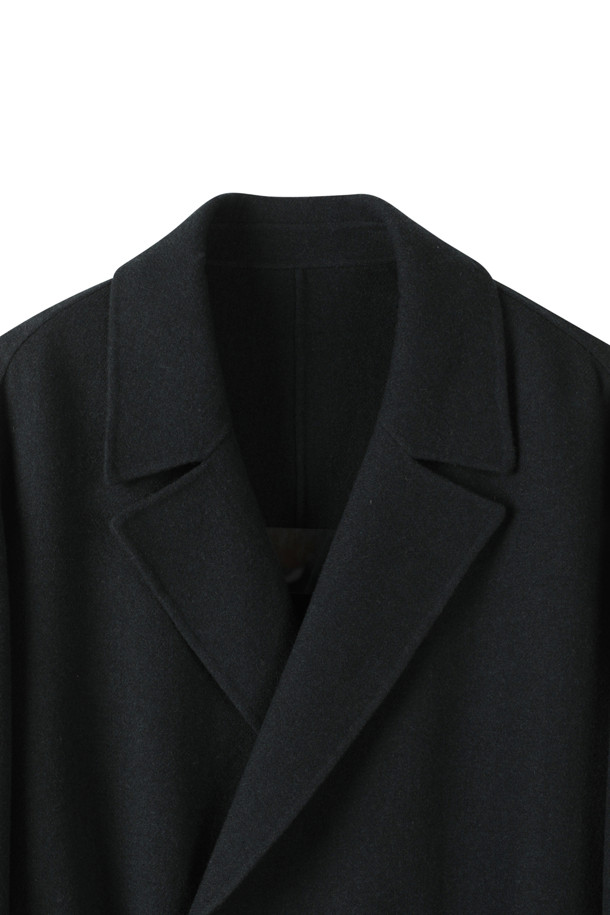 CUSTOMELLOW - 코트 - [Online Only] Dark Green Cashmere Blended Double Coat 