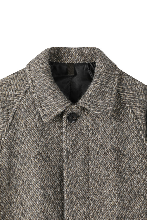 CUSTOMELLOW - 코트 - Beige Herringbone Wool Coat