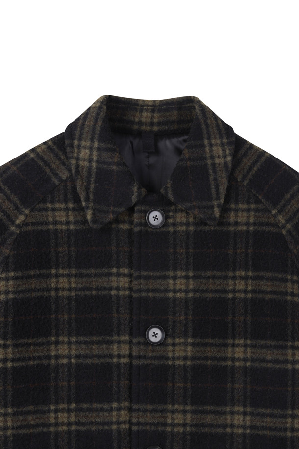 CUSTOMELLOW - 코트 - Brown Casentino Wool Check Short Coat