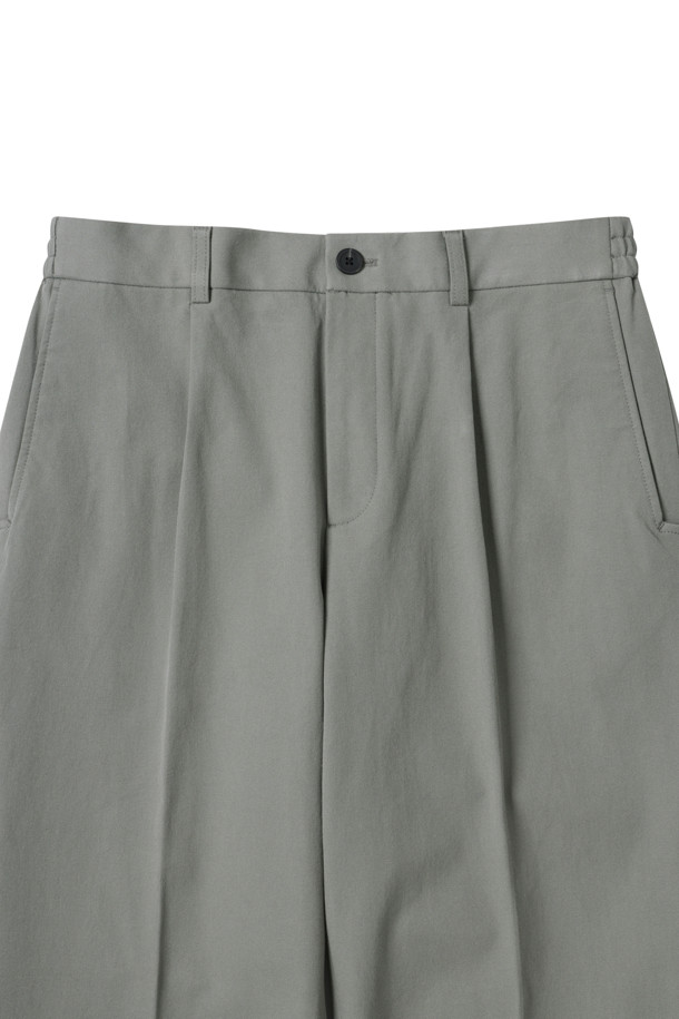 CUSTOMELLOW - 캐주얼팬츠 - Khaki Tapered Fit Cotton Pants