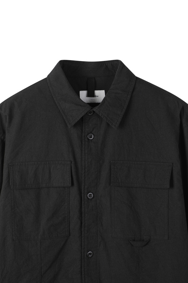 CUSTOMELLOW - 긴팔셔츠 - Black Creased Cotton Outer Shirt