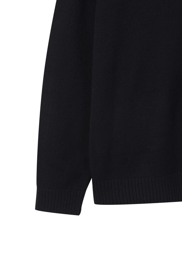 CUSTOMELLOW - 니트/가디건 - [Outlet] Black Airwool Collar Sweater