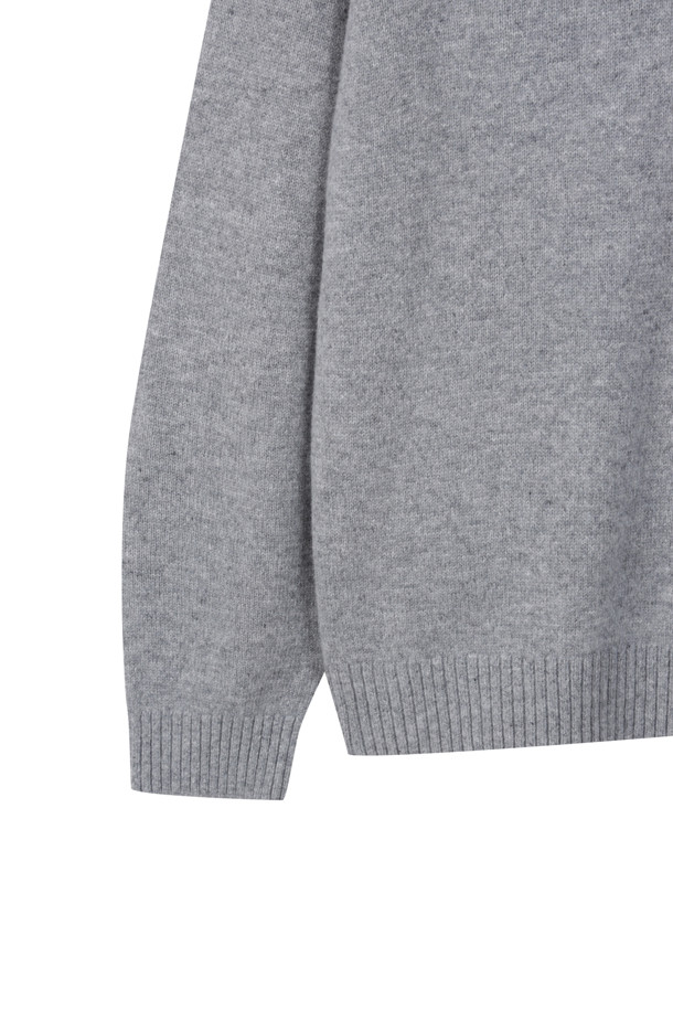 CUSTOMELLOW - 니트/가디건 - [Outlet] Grey Airwool Collar Sweater