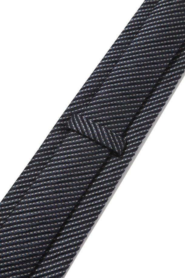 CUSTOMELLOW - 타이 - Navy Silk Stripe Tie