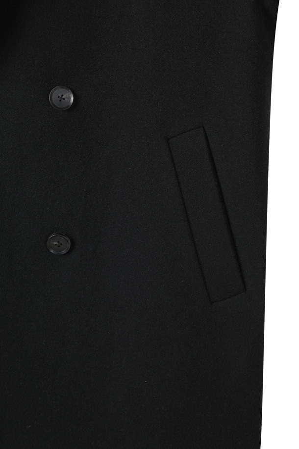 CUSTOMELLOW - 코트 - [Online Only] Black Cashmere Blended Double Coat