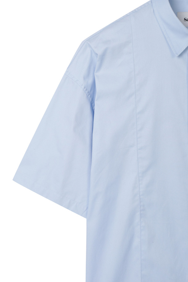 SAD SMILE by CUSTOMELLOW - 셔츠 - sadsmile oversized cotton half shirt