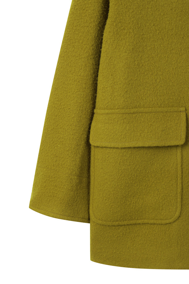 CUSTOMELLOW - 코트 - Mustard Casentino Wool Short Coat