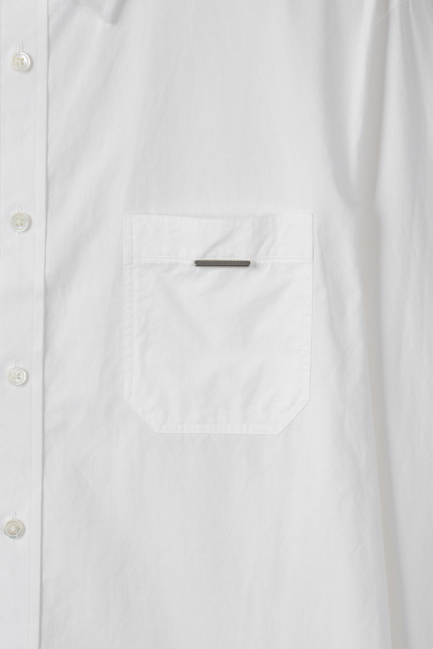 CUSTOMELLOW - 긴팔셔츠 - White Regular Fit Solid Shirt