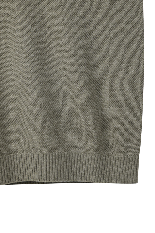 CUSTOMELLOW - 니트/가디건 - [Outlet] Grey Honeycomb Sweater