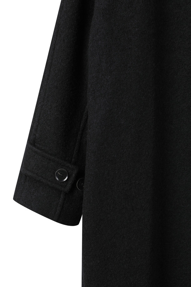 CUSTOMELLOW - 코트 - Black Wool Band Collar Coat