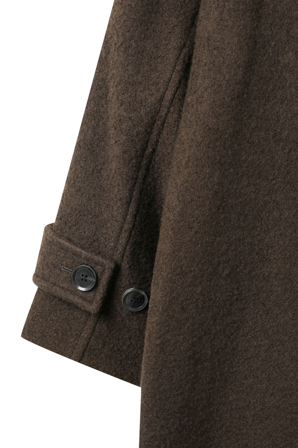 CUSTOMELLOW - 코트 - Brown Wool Band Collar Coat