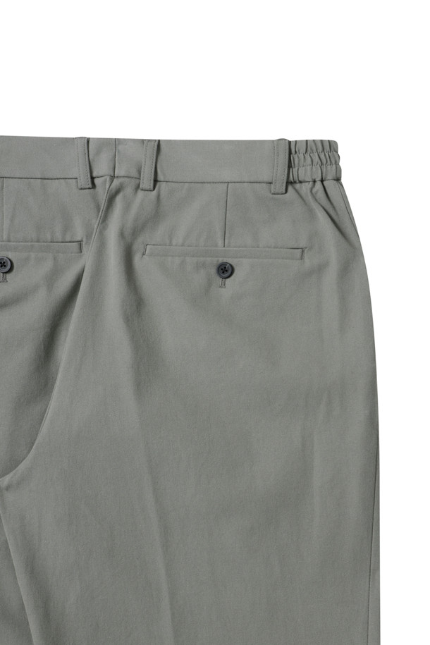 CUSTOMELLOW - 캐주얼팬츠 - Khaki Tapered Fit Cotton Pants