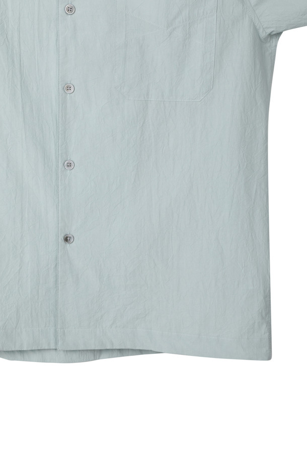 CUSTOMELLOW - 셔츠 - regular crinkled fabric half shirt