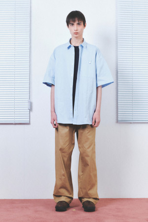 sadsmile oversized cotton half shirt