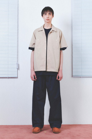 sadsmile stitch open collar shirt