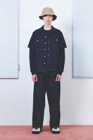 sadsmile stitch open collar shirt