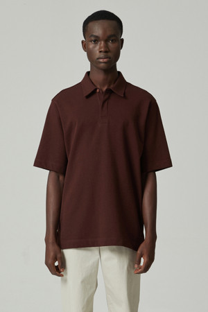 texture overfit collar tee