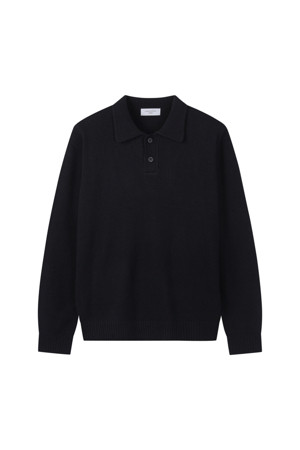 [Outlet] Black Airwool Collar Sweater