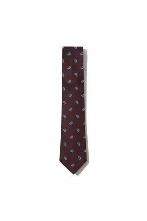 wine paisley pattern tie