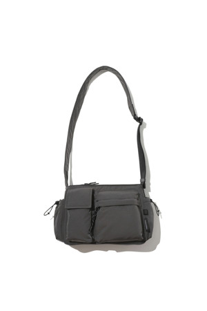 Grey Nylon Messenger Bag