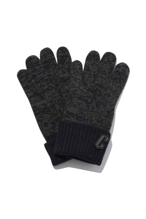 Green Cashmere Blended Knit Gloves 