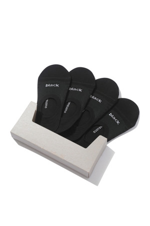 black solid hidden socks 4set