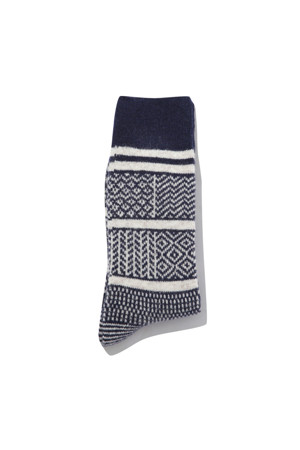 Navy Wool Nordic Socks