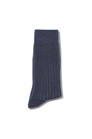 Navy Rib Socks