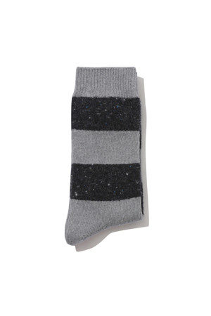 Grey Wool Stripe Socks