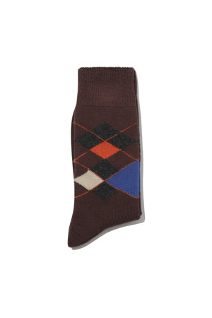 Brown Wool Argyle Socks