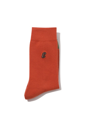 Orange Embroidery Socks